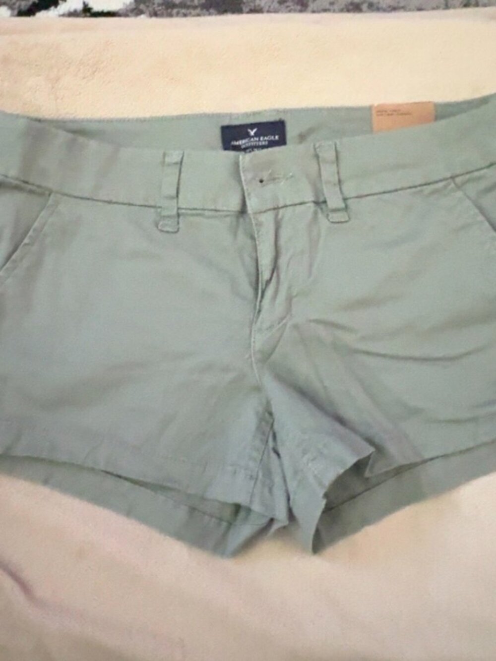 American Eagle Light colored army green shortie shorts